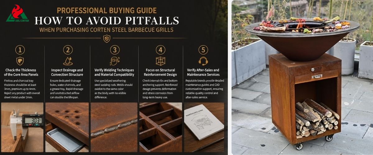 corten steel grills